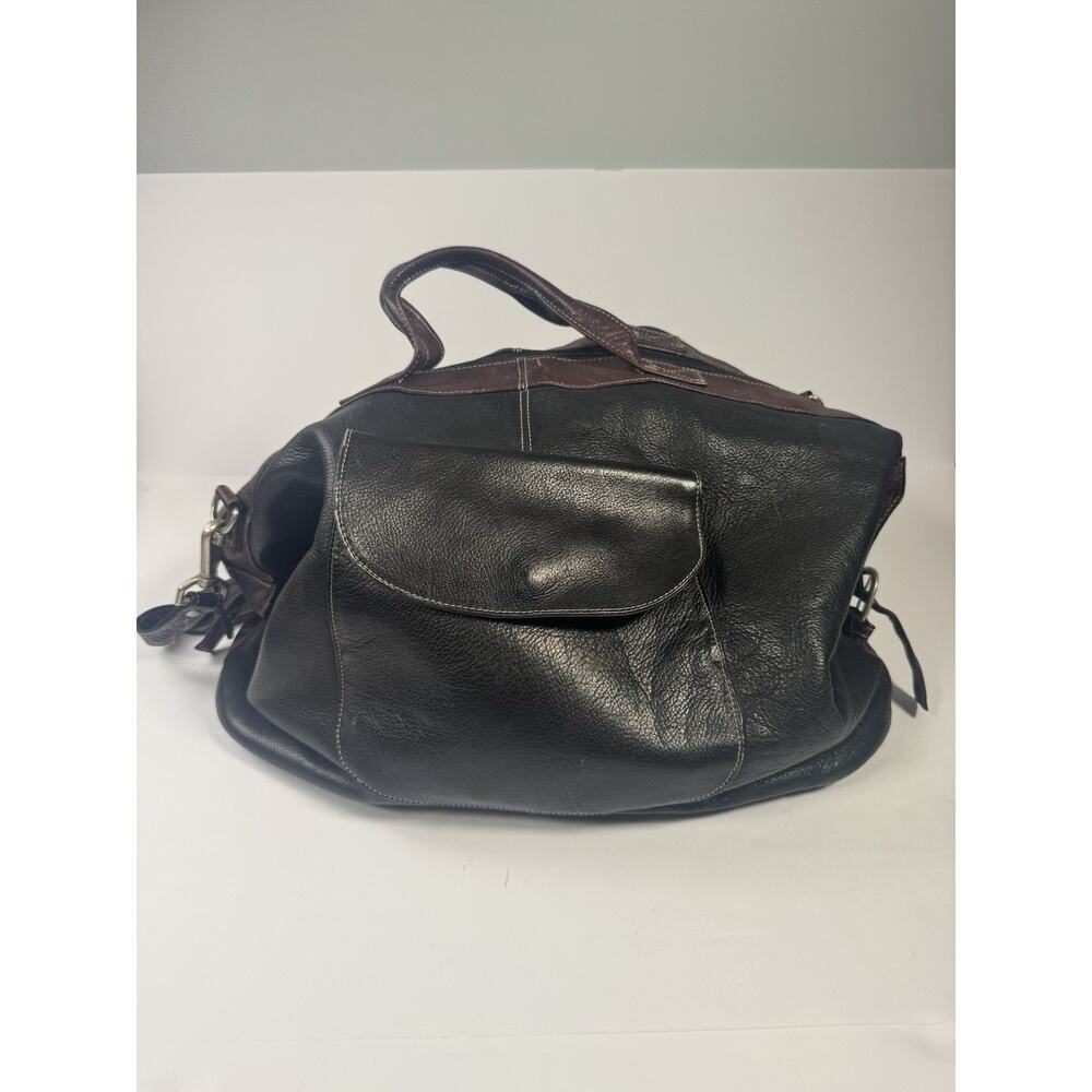 Latico Leather Duffel Bag Black/Brown Travel Weekender Made in Colombia